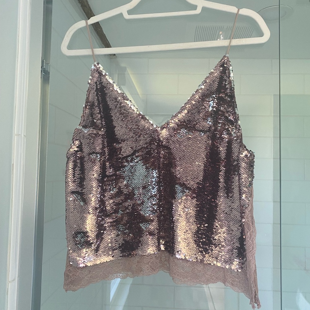 Free People Sequin Tank Top